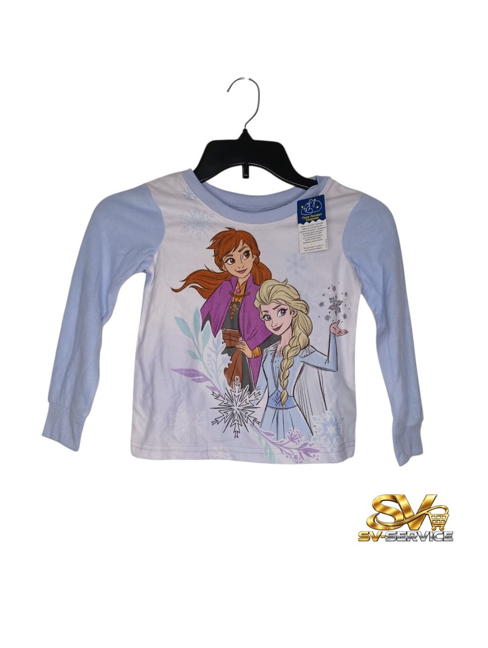Disney Frozen Anna & Elsa Long Sleeve Sleepwear White & Light Blue